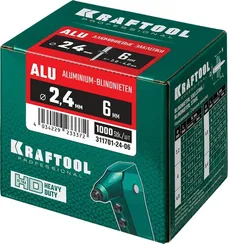 KRAFTOOL Alu (Al5052), 2.4 x 6 мм, 1000 шт, алюминиевые заклепки (311701-24-06)