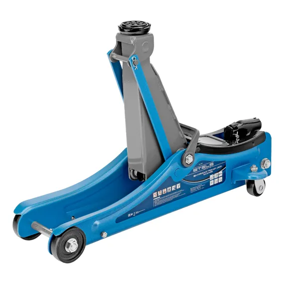 Домкрат гидравлический подкатной, 2т Low Profile, 80-380 мм, в пласт. кейсе Stels