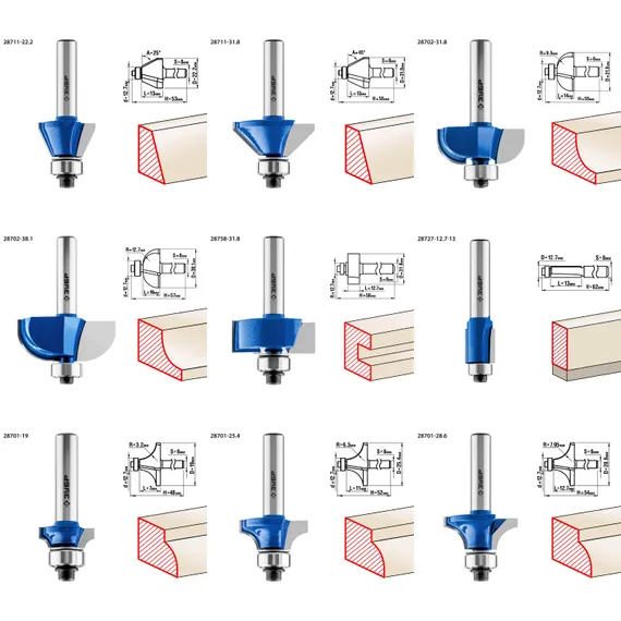 ЗУБР 30 шт, набор профильных фрез по дереву, Профессионал (28796-H30)