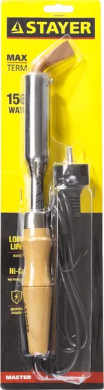 STAYER MAXTerm, 150 Вт, клин, электропаяльник для с деревянной рукояткой (55311-150)