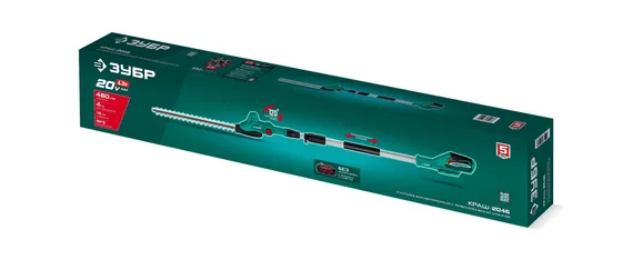 Кусторез аккумуляторный со штангой ЗУБР 20 В, 460 мм, без АКБ (LMS), (КРАШ-2046)