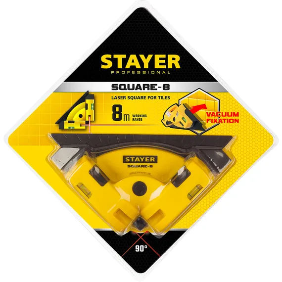 STAYER 8 м, лазерный угольник для кафеля, Professional (34928)