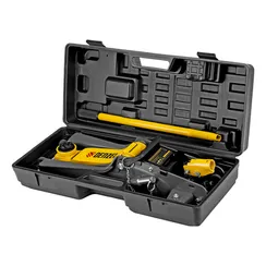 Домкрат гидравлический подкатной с фиксатором, 2,5 т,  85-385 мм, в пласт. кейсе Denzel