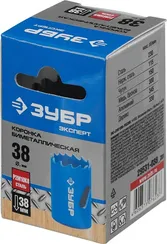 ЗУБР 38 мм, сталь Р6М5, биметаллическая коронка (29531-038)