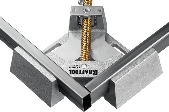 KRAFTOOL Extrem C90, глубина зажима 90 мм, экстрамощная стальная угловая струбцина для сварочных работ (32201)