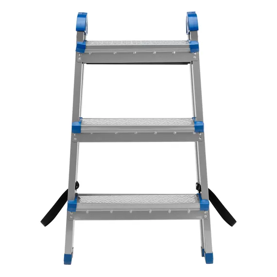 Стремянка двухсторонняя 3 ступени, сталь профиль, стальные ступени, Сибртех