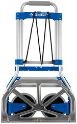 ЗУБР ТР-90, до 90кг, каркас и платформа из алюм, платформа 48.5х28.5см, колеса d13 см, вес 4.65кг, складная хозяйств тележка, Профессионал (38750-90)