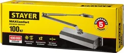 STAYER MAXComfort, до 100 кг, коричневый серебро, дверной доводчик (37917-100)