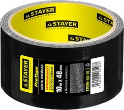 STAYER 48 мм, 10 м, черная, армированная лента, Professional (12086-50-10)