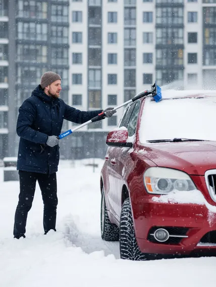 ЗУБР телескопическая щётка с поворотной головой и водосгоном от снега автомобильная, 910-1300 мм, Профессионал (61060-150)
