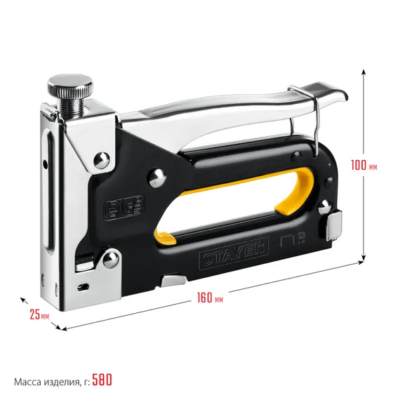 STAYER Max-53, тип 53 (A/10/JT21) 23GA (4 - 14 мм), стальной степлер (31501)