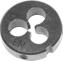 ЗУБР М3 x 0.5 мм, сталь 9ХС, плашка круглая ручная (4-28022-03-0.5)