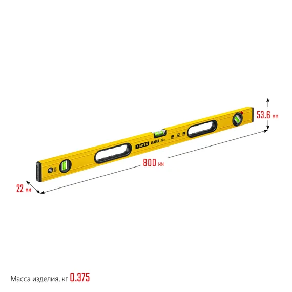STAYER LEADER, 800 мм, усиленный профиль, уровень с поворотным глазком (3466-080)