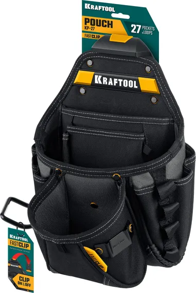 KRAFTOOL KP-27 поясная сумка с быстросъёмным креплением FastClip, 350 х 260 мм (38773)