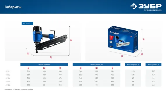 ЗУБР SN21-90, пневматический нейлер для реечных гвоздей ЗУБР SN21 (50-90 мм) Профессионал (31931)