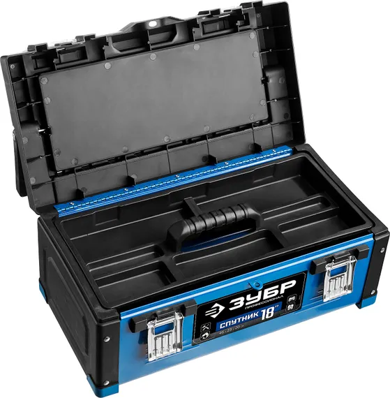 ЗУБР СПУТНИК-18, 460 х 230 х 200 мм, (18″), металлический ящик для инструментов, Профессионал (38153-18)
