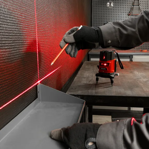 Лазерный уровень CRX-30R, 30 м, красный луч, батарейки, резьба 5/8" MTX