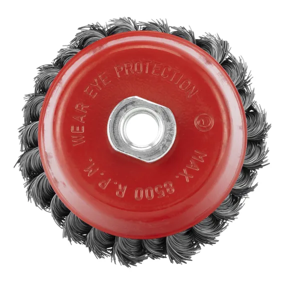 Щетка для УШМ, 100 мм, М14, "чашка", двухрядная, крученая проволока 0.35 мм Matrix