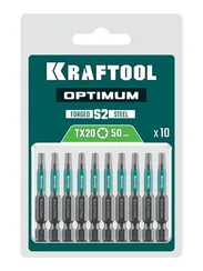 KRAFTOOL OPTIMUM TX 20, 50 мм, 10 шт, биты (26126-20-50-10)