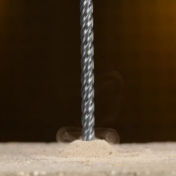 Бур по бетону, цельная крестовая пластина, 10x265 мм, SDS PLUS Denzel