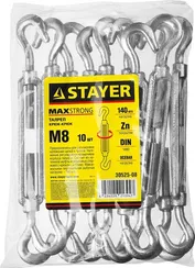 STAYER DIN 1480, М8, 10 шт, талреп крюк-крюк (30525-08)