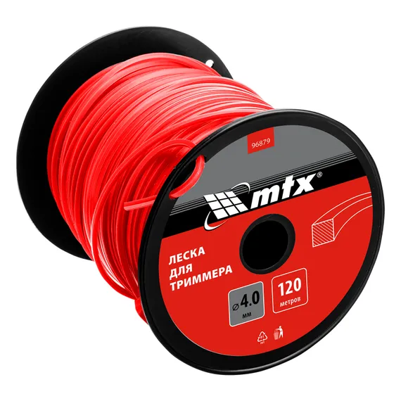 Леска для триммера квадрат 4,0 мм х 120 м, на катушке MTX