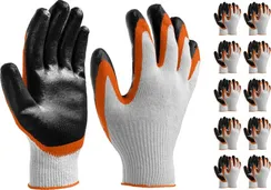 STAYER EXPERT-2, L-XL, х/б перчатки с двойным латексным обливом, повышенная износостойкость, 10 пар (11409-H10)