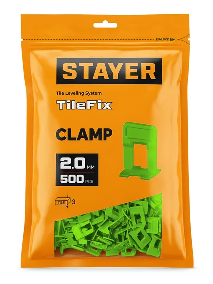 STAYER СВП TileFix, 2,0 мм, 500 шт, система выравнивания плитки ″ворота″ (33847-500)