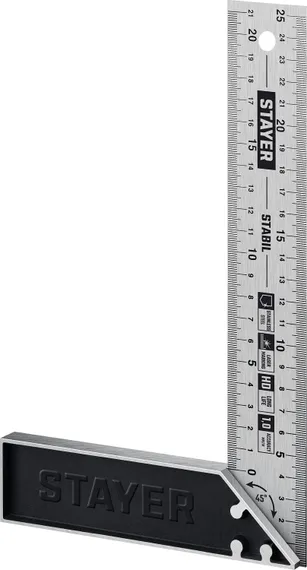 STAYER 250 мм, столярный угольник, Professional (3431-25)