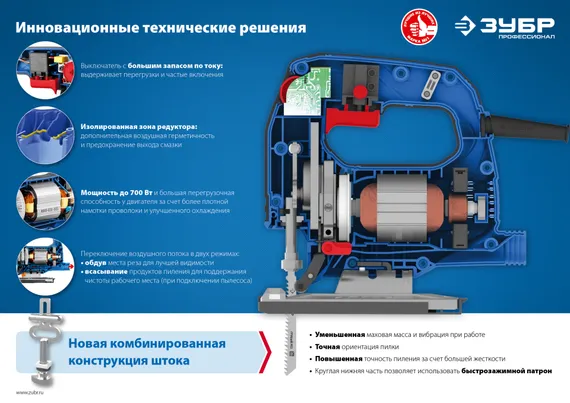 ЗУБР 500 Вт, 65 мм, электрический лобзик, Профессионал (ЛП-500)