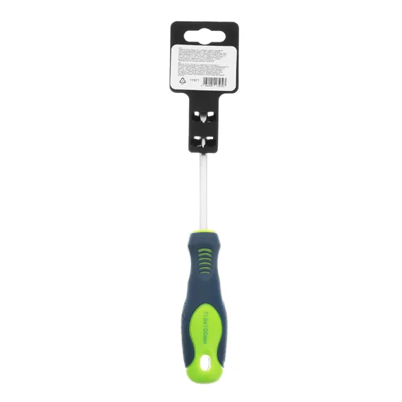 Отвертка, SL6 х 100 мм, CrV, двухкомпонентная рукоятка Сибртех