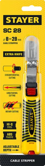 STAYER SC-28, 8 -2 8 мм, стриппер для снятия изоляции кабелей (2-45303)