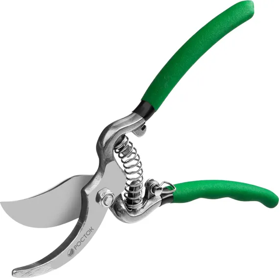 РОСТОК PC-15, 200 мм, углеродистая сталь, цельнокованый, покрытие ПВХ, плоскостной секатор (423005)