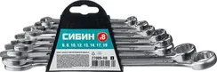СИБИН 8 шт, 6 - 19 мм, набор комбинированных гаечных ключей (27089-H8)