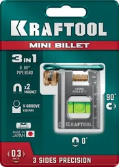 KRAFTOOL BILLET-5 MINI, 50 мм, брусковый магнитный уровень (34791)