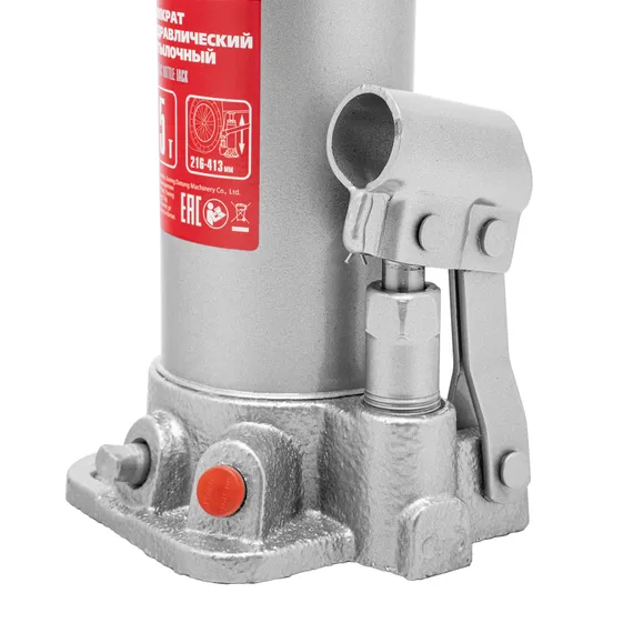 Домкрат гидравлический бутылочный, 5 т, высота подъема 216-413 мм, в пластиковый кейсе Matrix