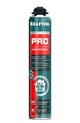 KRAFTOOL PRO, 750 мл, пистолетная, всесезонная, SVS, не залипающий клапан, выход до 45 л, монтажная пена (41182)
