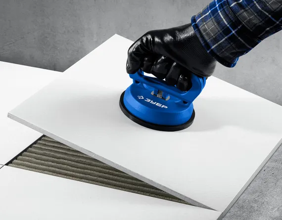 ЗУБР 40 кг, пластмассовый, одинарный, стеклодомкрат на присоске, Профессионал (3372-1)