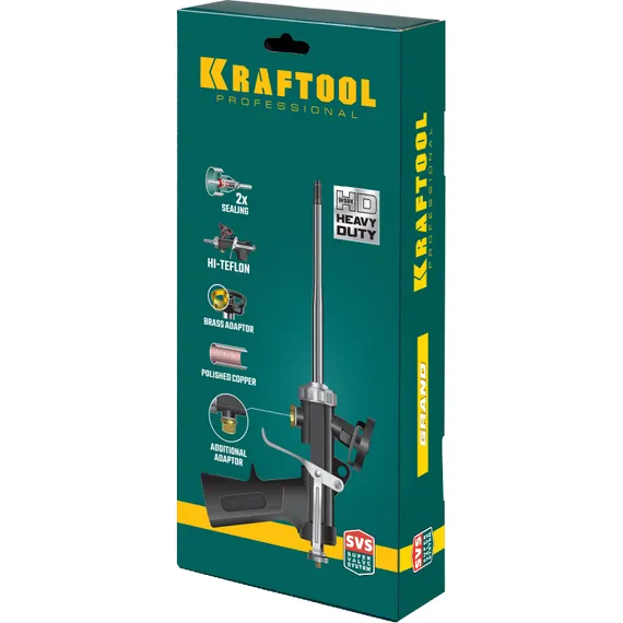KRAFTOOL Grand, цельнометаллический пистолет для монтажной пены (06853)