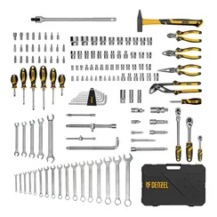 Набор инструментов, 1/2", 1/4", 3/8", CrV, S2, пластиковый кейс, 144 предмета Denzel