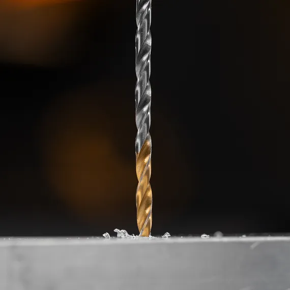 Сверло спиральное по металлу 3,5 х 112 мм, Р6М5, Golden Tip, удлиненное, 2шт. Denzel