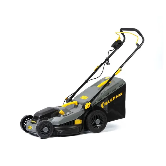 Газонокосилка эл. CHAMPION EM4318 (1,8 кВт пласт.+ткань травосб. 52л ширина 430мм 30-75мм, 12,9кг)