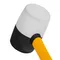 Киянка резиновая, 16 oz, черно-белая резина, фибергласовая рукоятка Denzel