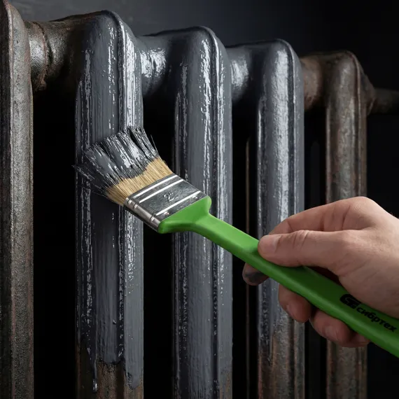 Кисть радиаторная 50 мм, натуральная щетина, пластиковая ручка Сибртех