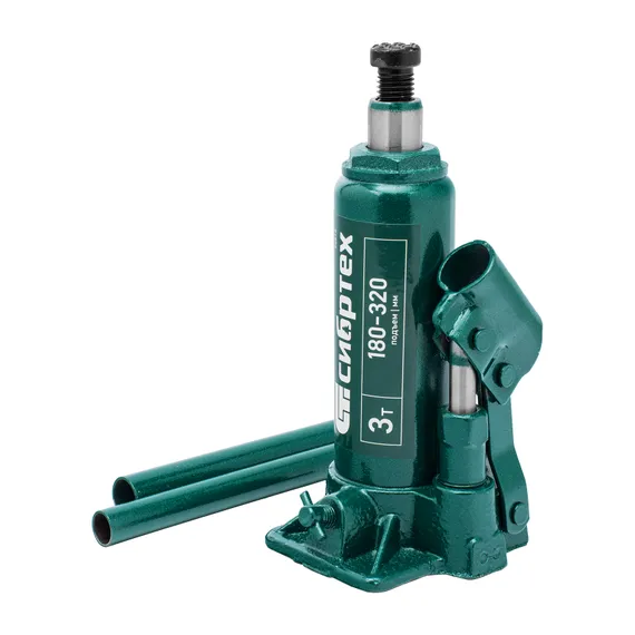 Домкрат гидравлический бутылочный, 3 т, 180-320 мм, в пласт. кейсе Сибртех