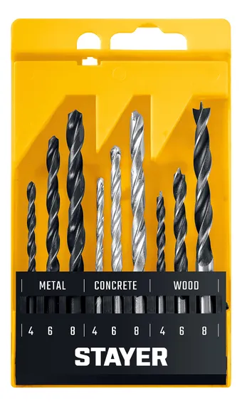 STAYER Combi 9 предметов, набор комбинированных сверл (29720-H9)