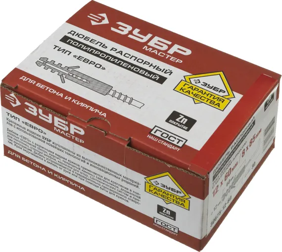 ЗУБР ЕВРО, 12 х 60 / 8 х 85 мм, 30 шт, распорный дюбель с шурупом-крюком (30675-12-60)