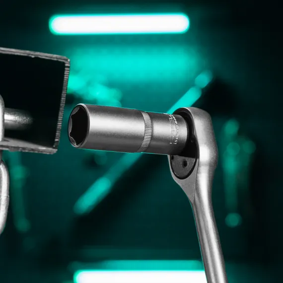 Головка торцевая удлиненная, 21 мм, шестигранная, CrV, под квадрат 1/2 Stels