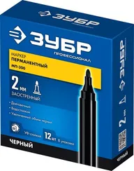 ЗУБР МП-300 черный, 2 мм перманентный маркер (06322-2)