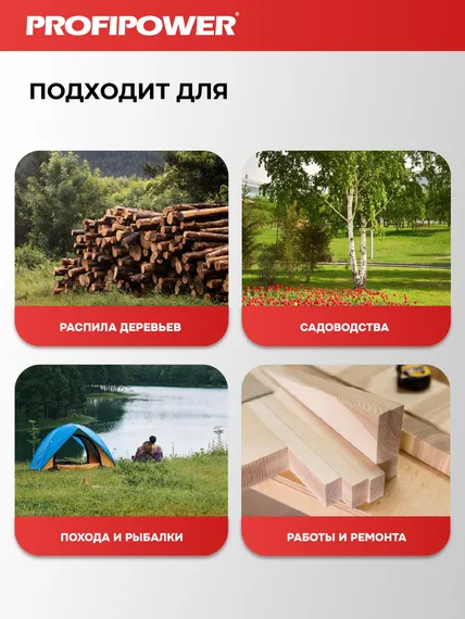 Аккумуляторная бесщеточная цепная пила PROFIPOWER MKDUC-20V (20В,Li-ion-1шт, 4.0Ач, шина 12", 0-4000об/мин, цепь 3/8, 45 звеньев, З/У, в коробке)E0114M1